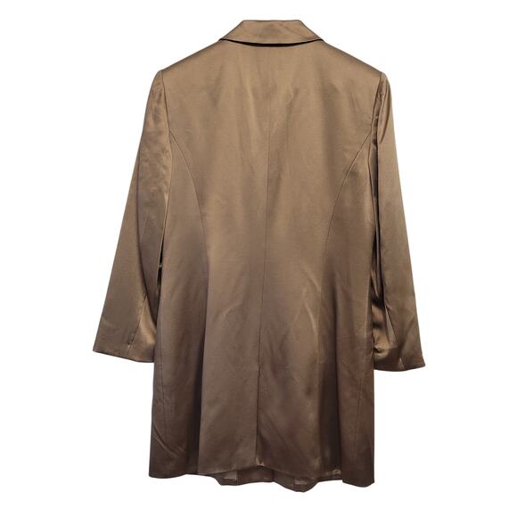 Talbots 100% Silk Caramel Jacket Women’s Size 10 Lightweight Button Front Coat - Picture 4 of 11
